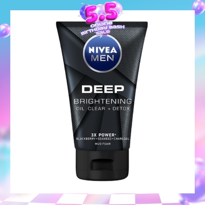 NIVEA - For Men Deep Bright Oil Clear Mud Foam 100g