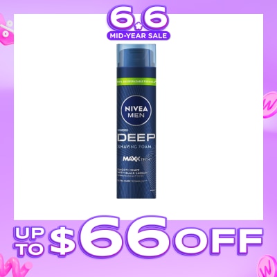 NIVEA - For Men Deep Smooth Shave Shaving Foam 200ml (Expiry: Apr`2027)
