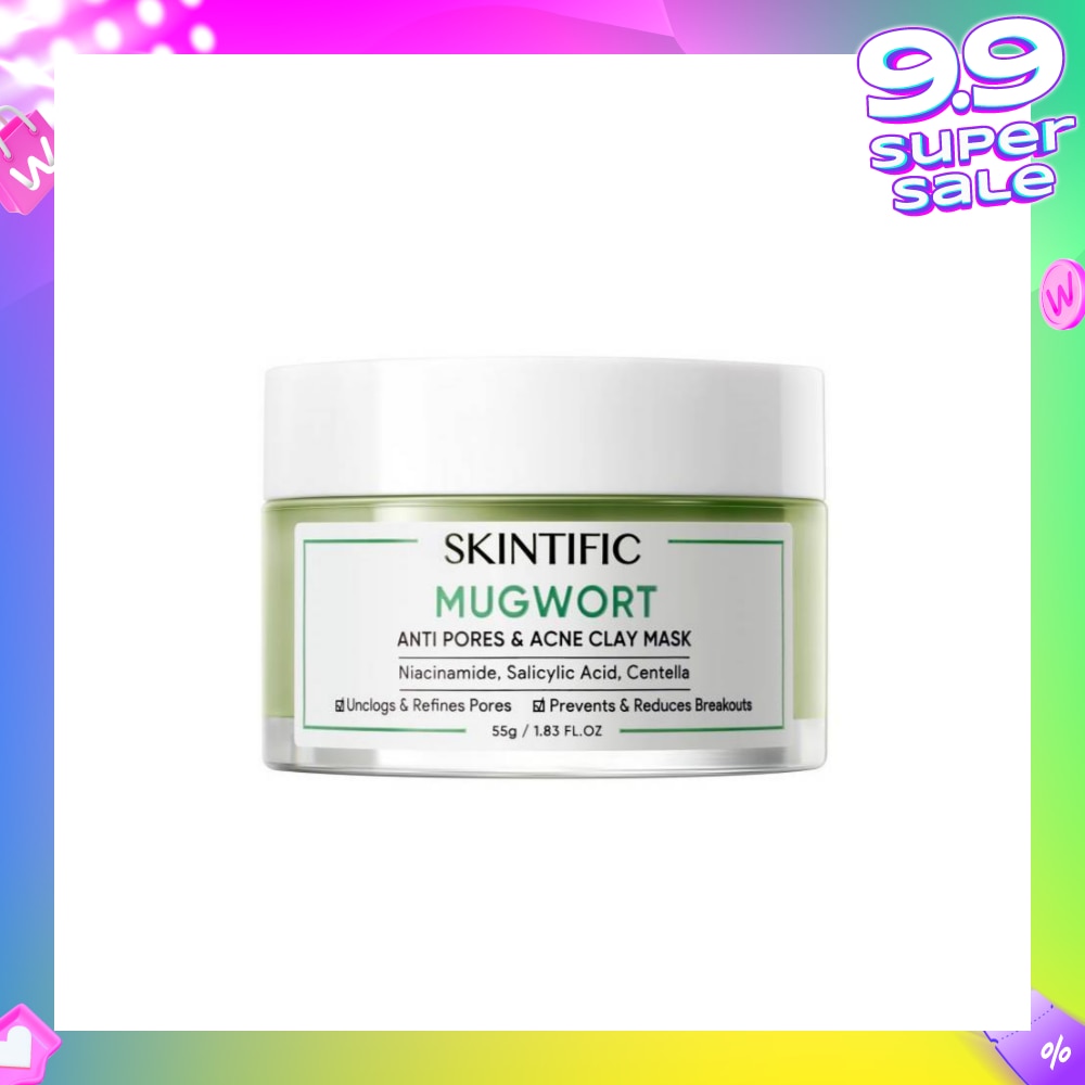 Mugwort Anti Pores & Acne Clay Mask (To Unclogs & Refines Pores, Prevents & Reduce Breakouts) 55g