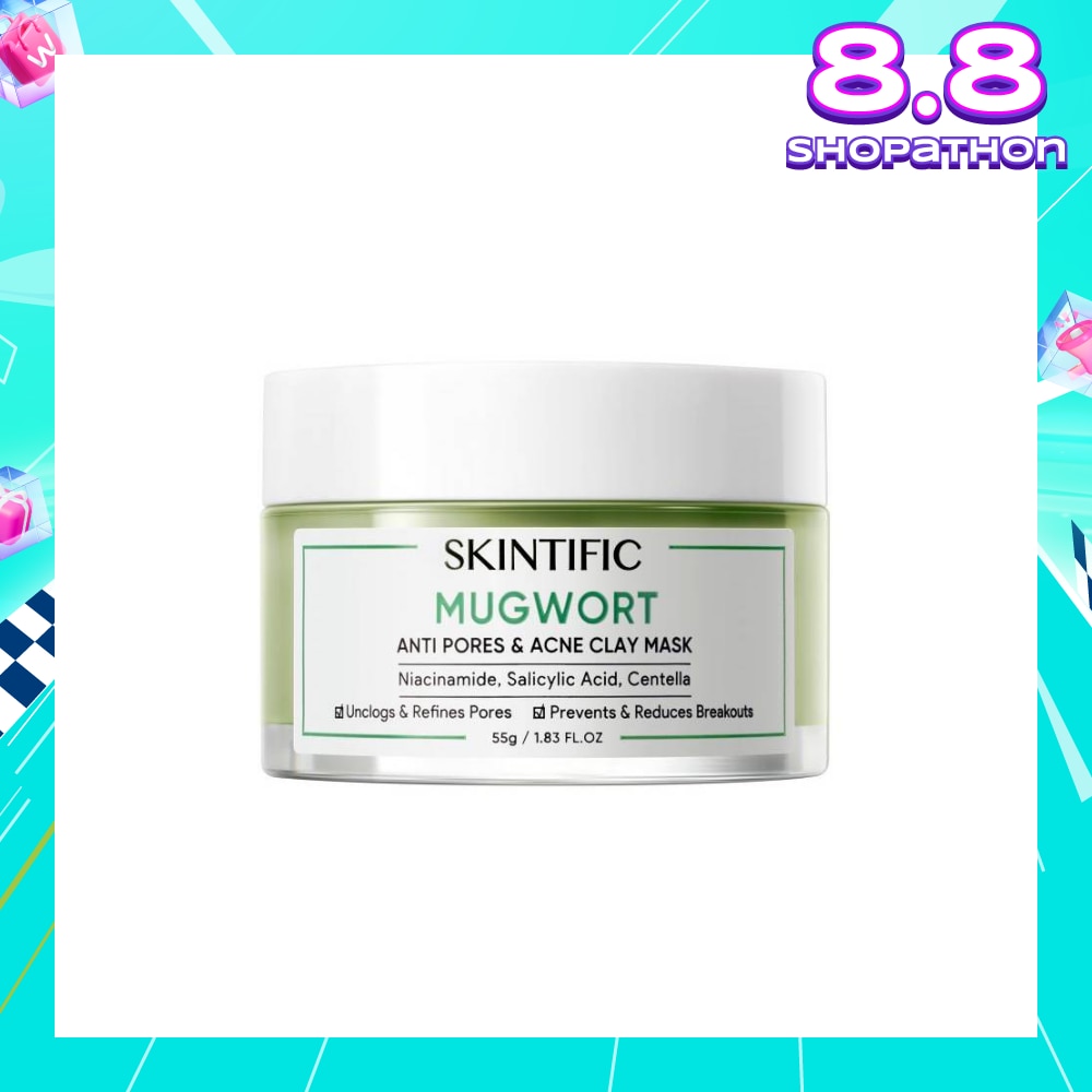 Mugwort Anti Pores & Acne Clay Mask (To Unclogs & Refines Pores, Prevents & Reduce Breakouts) 55g