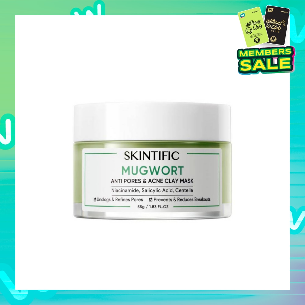 Mugwort Anti Pores & Acne Clay Mask (To Unclogs & Refines Pores, Prevents & Reduce Breakouts) 55g