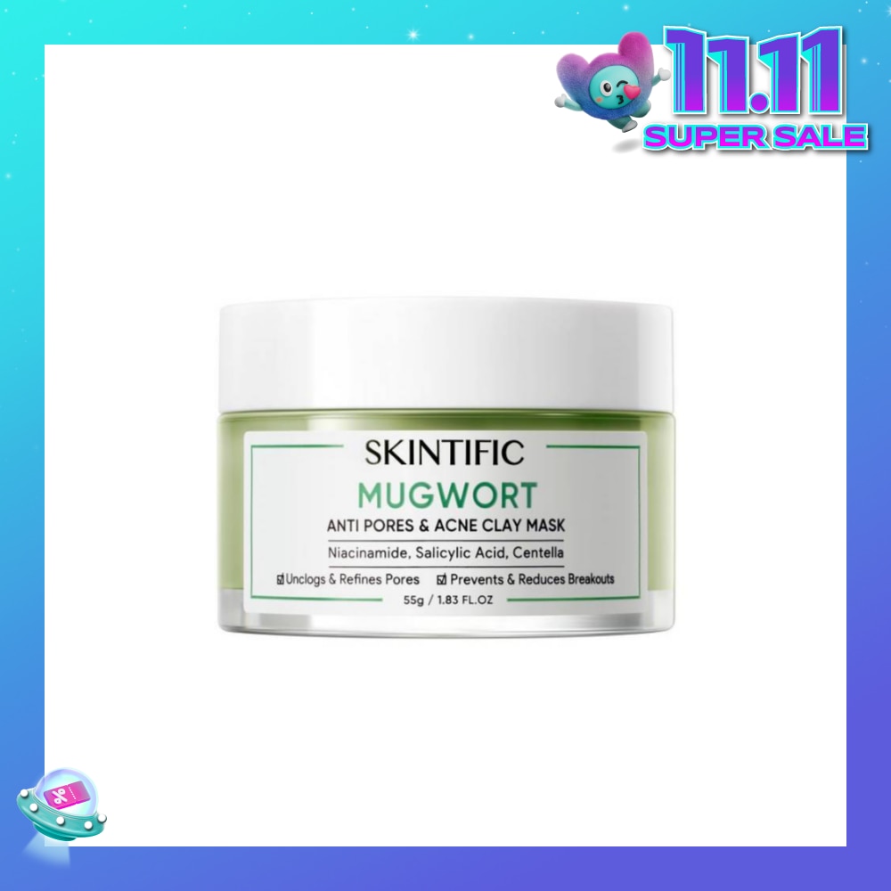 Mugwort Anti Pores & Acne Clay Mask (To Unclogs & Refines Pores, Prevents & Reduce Breakouts) 55g