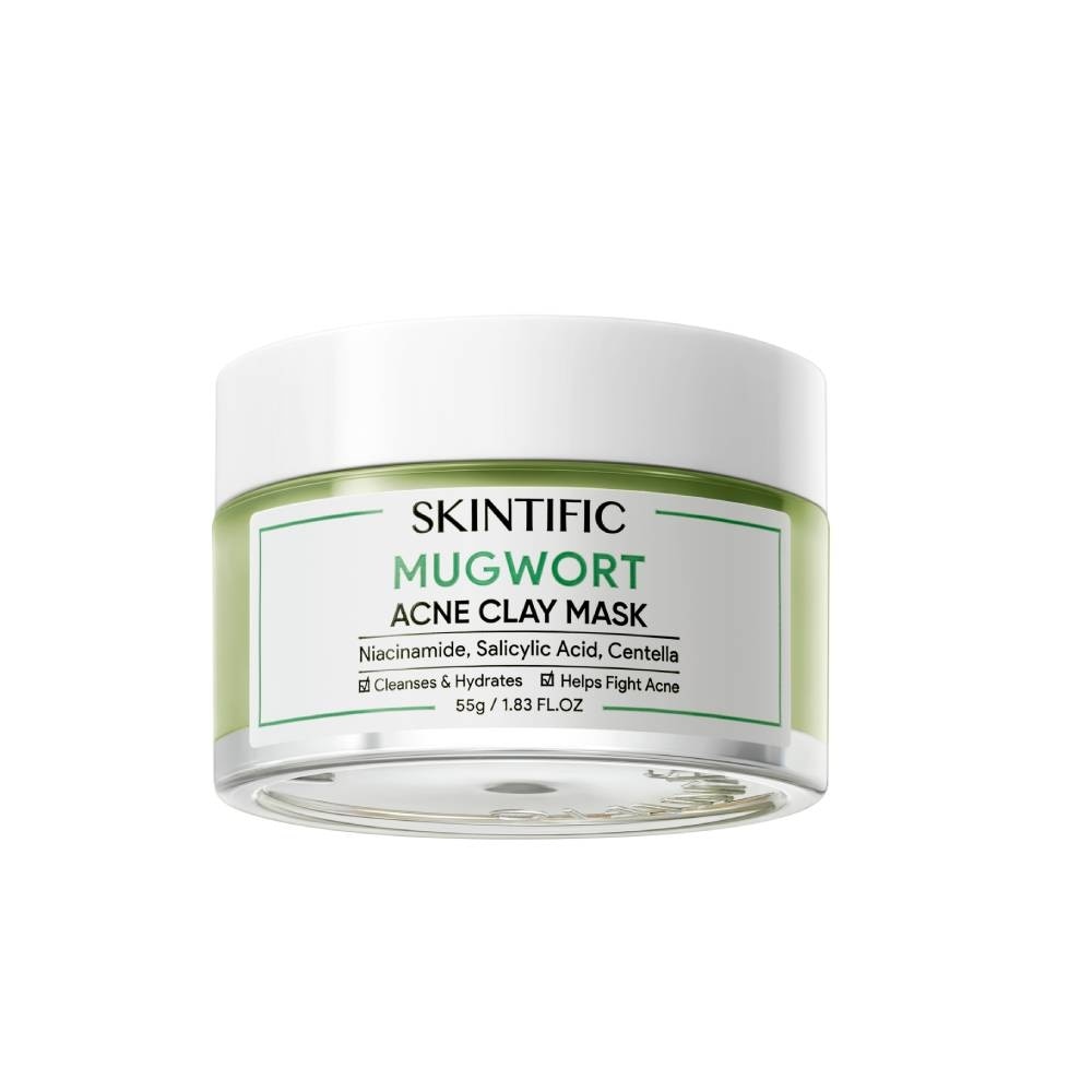 Mugwort Anti Pores & Acne Clay Mask (To Unclogs & Refines Pores, Prevents & Reduce Breakouts) 55g