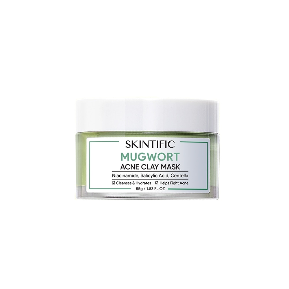 Mugwort Anti Pores & Acne Clay Mask (To Unclogs & Refines Pores, Prevents & Reduce Breakouts) 55g