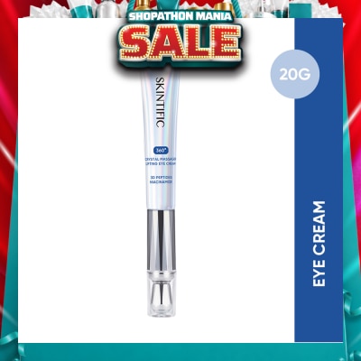 SKINTIFIC - 360 Crystal Massager Lifting Eye Cream (To Reduces Fine Lines, Wrinkles, Puffiness & Dark Circles) 20g