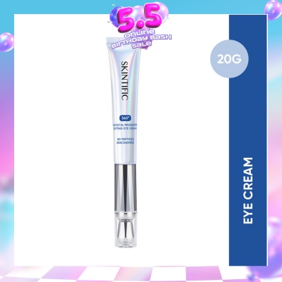SKINTIFIC - 360 Crystal Massager Lifting Eye Cream (To Reduces Fine Lines, Wrinkles, Puffiness & Dark Circles) 20g