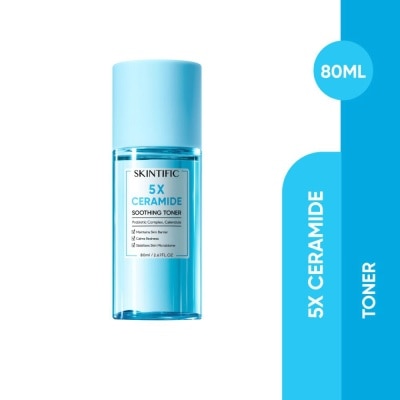 SKINTIFIC 5X Ceramide Soothing Toner With Probiotic Complex & Calendula (To Maintains Skin Barrier, Calms Redness & Stabilizes Skin Microbiome) 80ml