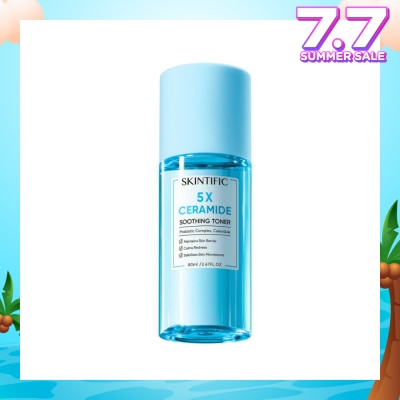 SKINTIFIC 5X Ceramide Soothing Toner With Probiotic Complex & Calendula (To Maintains Skin Barrier, Calms Redness & Stabilizes Skin Microbiome) 80ml