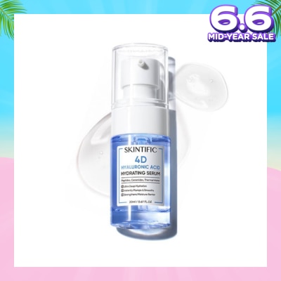 SKINTIFIC 4D Hyaluronic Acid Hydrating Serum (For Ultra Deep Hydration, Instantly Plump & Smooths & Strengthens Moisture Barrier) 20ml
