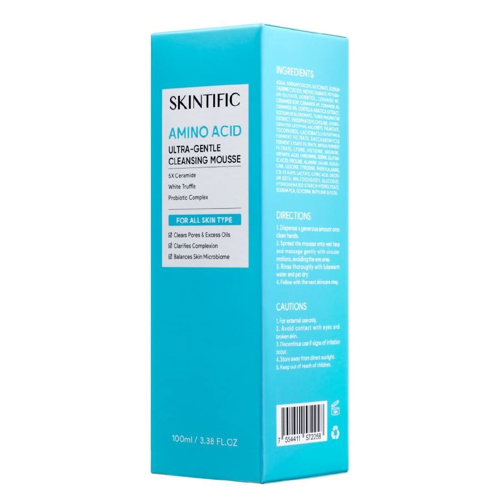 Amino Acid Ultra-Gentle Cleansing Mousse (To Clears Pores & Excess Oils, Clarifies Complexion & Balances Skin Microbiome) 100ml