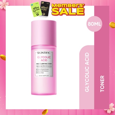 SKINTIFIC Glycolic Acid Daily Clarifying Toner (To Gently Smooths Bumps, Restores Skin Radiance & Clears Pores) 80ml