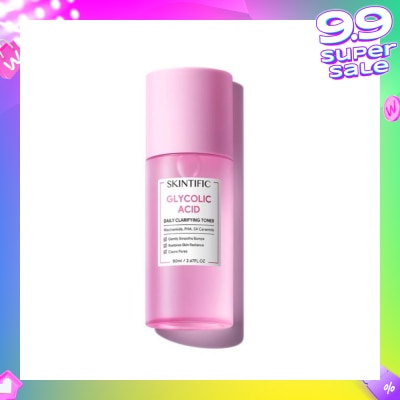 SKINTIFIC Glycolic Acid Daily Clarifying Toner (To Gently Smooths Bumps, Restores Skin Radiance & Clears Pores) 80ml