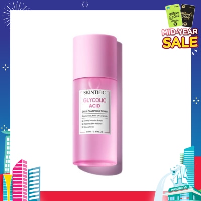 SKINTIFIC Glycolic Acid Daily Clarifying Toner (To Gently Smooths Bumps, Restores Skin Radiance & Clears Pores) 80ml