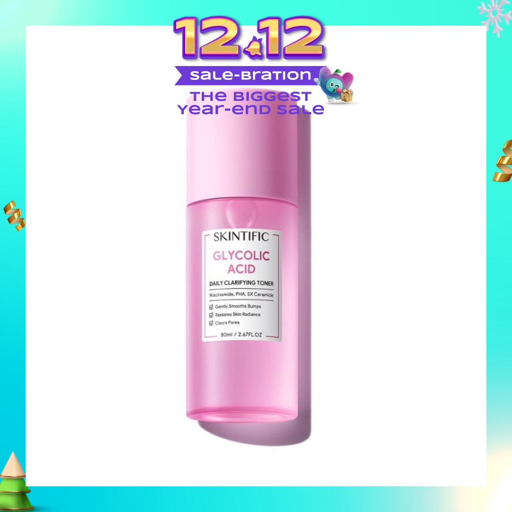 Glycolic Acid Daily Clarifying Toner (To Gently Smooths Bumps, Restores Skin Radiance & Clears Pores) 80ml