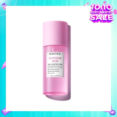 SKINTIFIC Glycolic Acid Daily Clarifying Toner (To Gently Smooths Bumps, Restores Skin Radiance & Clears Pores) 80ml