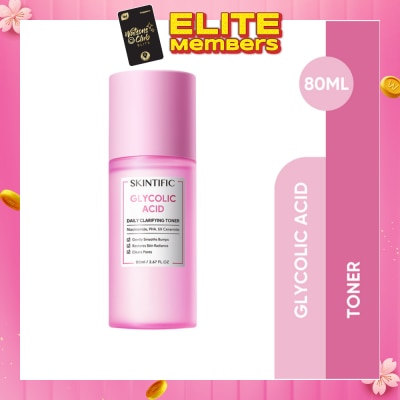 SKINTIFIC Glycolic Acid Daily Clarifying Toner (To Gently Smooths Bumps, Restores Skin Radiance & Clears Pores) 80ml
