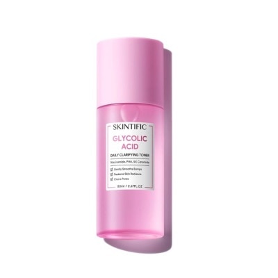 SKINTIFIC Glycolic Acid Daily Clarifying Toner (To Gently Smooths Bumps, Restores Skin Radiance & Clears Pores) 80ml