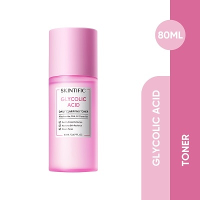 SKINTIFIC Glycolic Acid Daily Clarifying Toner (To Gently Smooths Bumps, Restores Skin Radiance & Clears Pores) 80ml