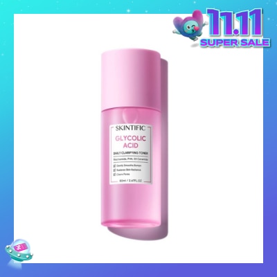 SKINTIFIC Glycolic Acid Daily Clarifying Toner (To Gently Smooths Bumps, Restores Skin Radiance & Clears Pores) 80ml