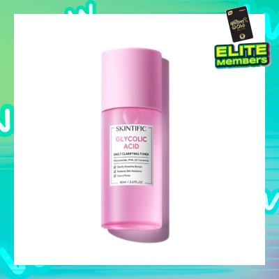 SKINTIFIC Glycolic Acid Daily Clarifying Toner (To Gently Smooths Bumps, Restores Skin Radiance & Clears Pores) 80ml