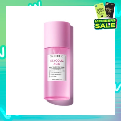 SKINTIFIC Glycolic Acid Daily Clarifying Toner (To Gently Smooths Bumps, Restores Skin Radiance & Clears Pores) 80ml