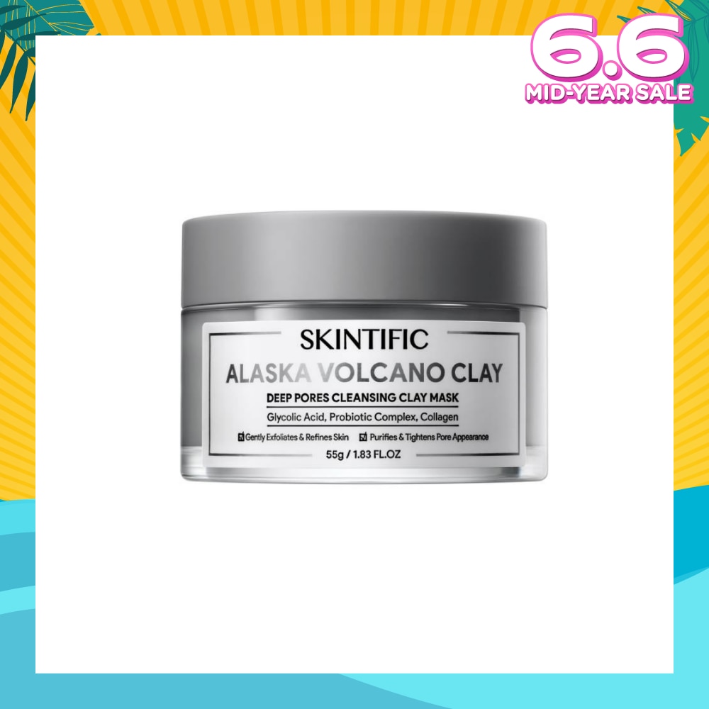Alaska Volcano Clay Deep Pores Cleansing Clay Mask (To Gently Exfoliates & Refines Skin, Purifies & Tightens Pore Appearance) 55g