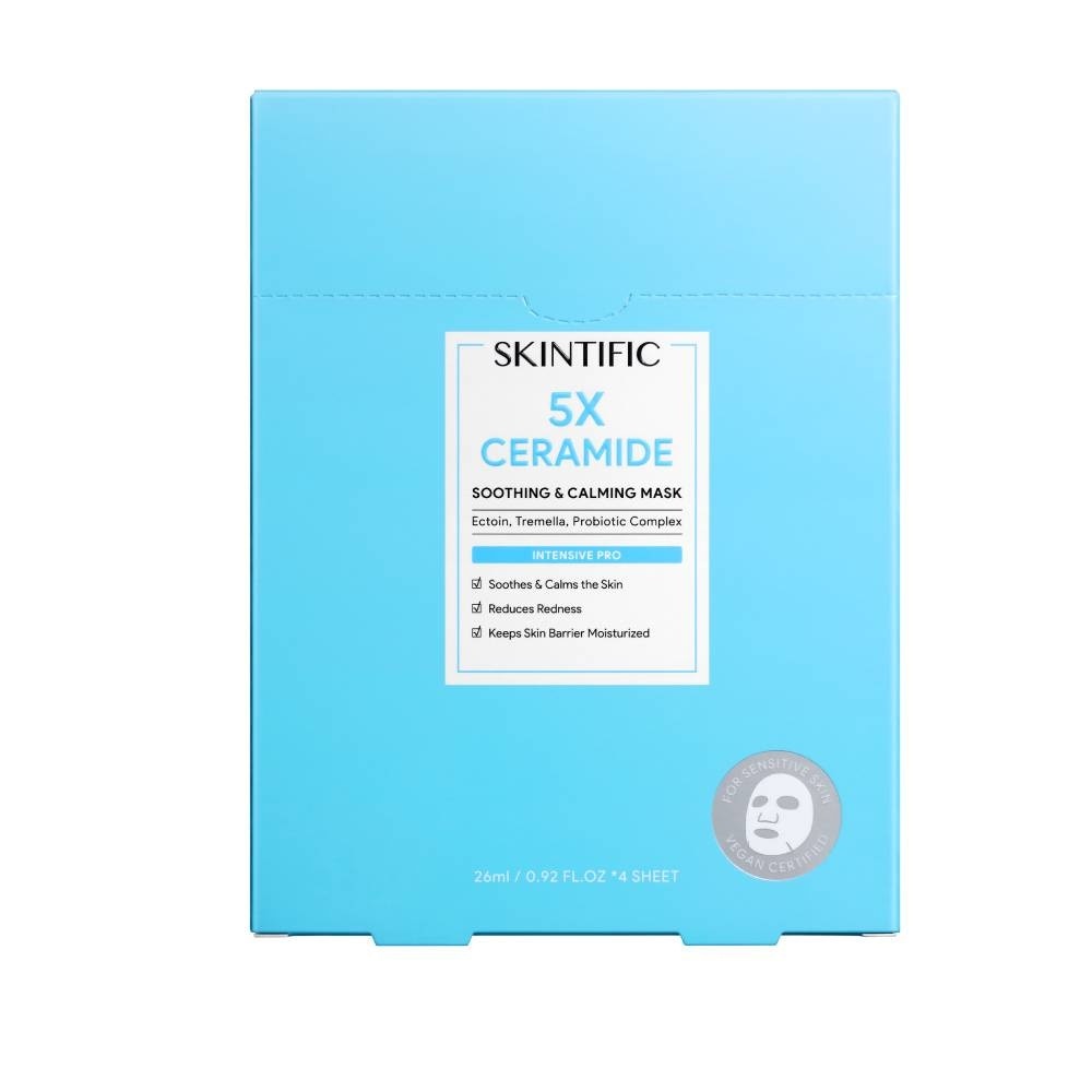 5X Ceramide Soothing & Calming Sheet Mask (To Soothes & Calms The Skin, Reduce Redness & Keeps Skin Barrier Moisturized) 4s