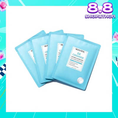 SKINTIFIC 5X Ceramide Soothing & Calming Sheet Mask (To Soothes & Calms The Skin, Reduce Redness & Keeps Skin Barrier Moisturized) 4s