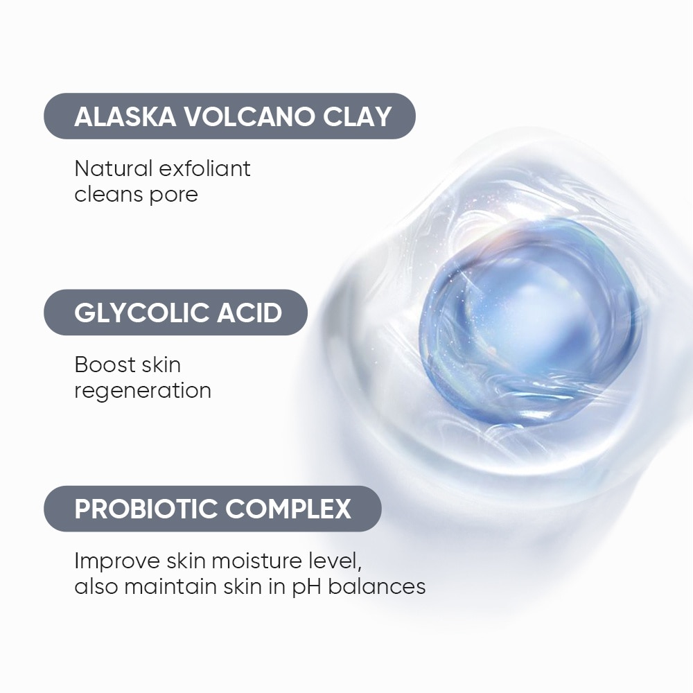 Alaska Volcano Pore Clay Stick (To Gently Exfoliates & Refines Skin, Purifies & Tightens Pores Appearance) 40g
