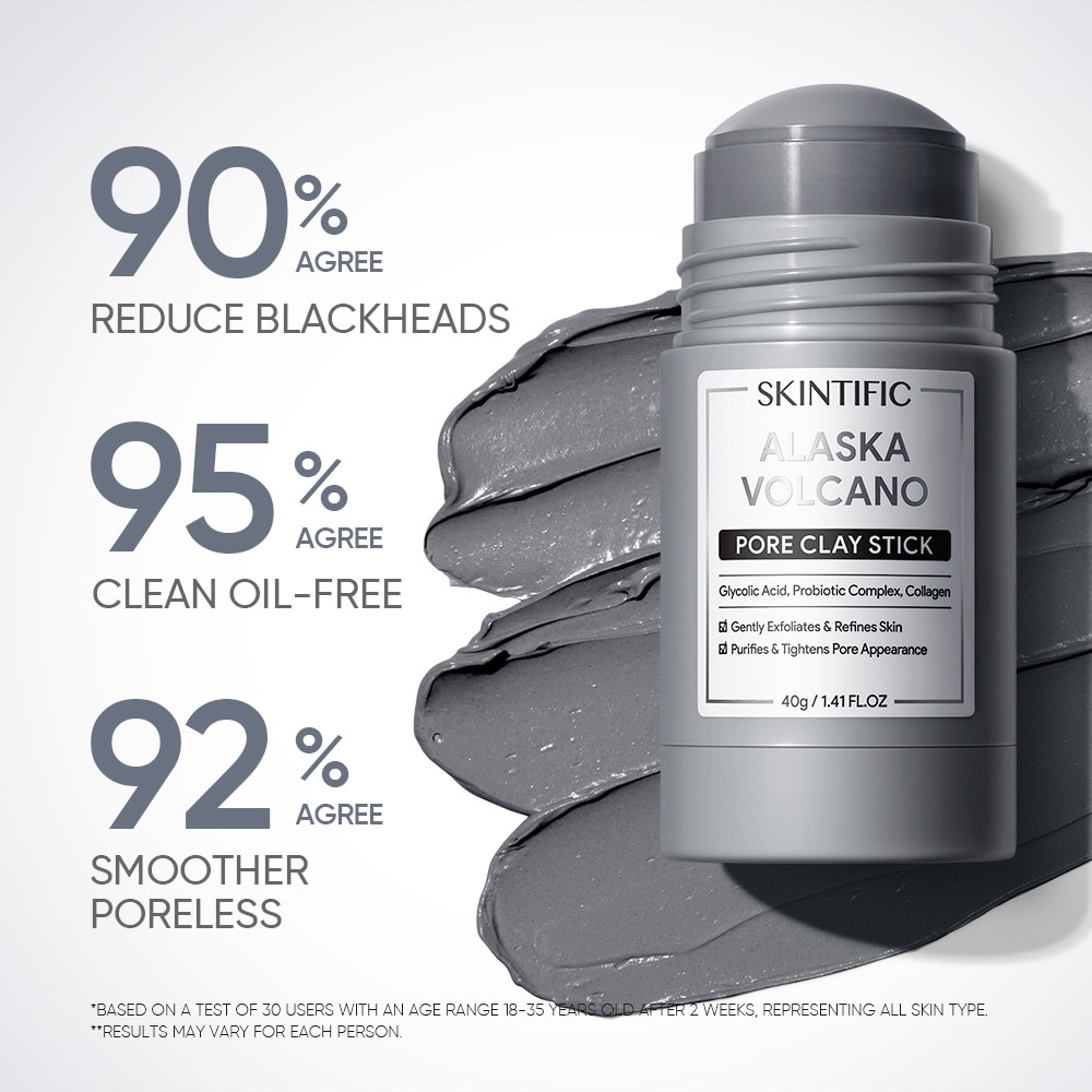 Alaska Volcano Pore Clay Stick (To Gently Exfoliates & Refines Skin, Purifies & Tightens Pores Appearance) 40g