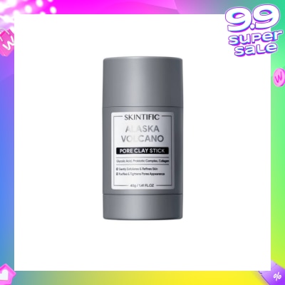SKINTIFIC Alaska Volcano Pore Clay Stick (To Gently Exfoliates & Refines Skin, Purifies & Tightens Pores Appearance) 40g