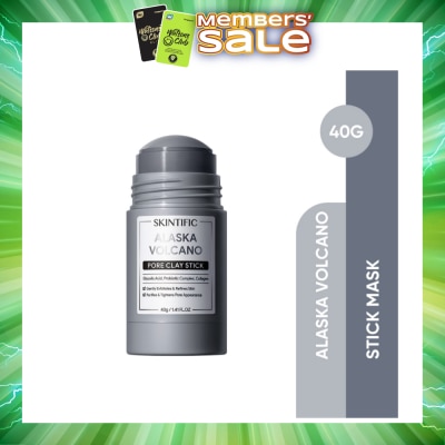 SKINTIFIC - Alaska Volcano Pore Clay Stick (To Gently Exfoliates & Refines Skin, Purifies & Tightens Pores Appearance) 40g