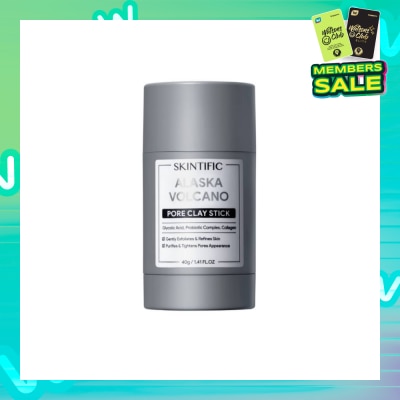 SKINTIFIC Alaska Volcano Pore Clay Stick (To Gently Exfoliates & Refines Skin, Purifies & Tightens Pores Appearance) 40g