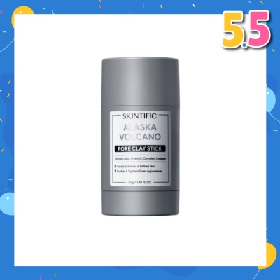 SKINTIFIC Alaska Volcano Pore Clay Stick (To Gently Exfoliates & Refines Skin, Purifies & Tightens Pores Appearance) 40g