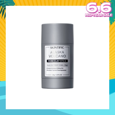 SKINTIFIC Alaska Volcano Pore Clay Stick (To Gently Exfoliates & Refines Skin, Purifies & Tightens Pores Appearance) 40g