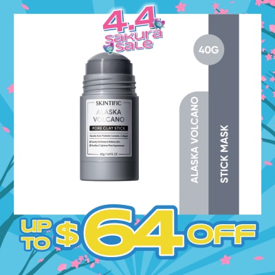 SKINTIFIC - Alaska Volcano Pore Clay Stick (To Gently Exfoliates & Refines Skin, Purifies & Tightens Pores Appearance) 40g