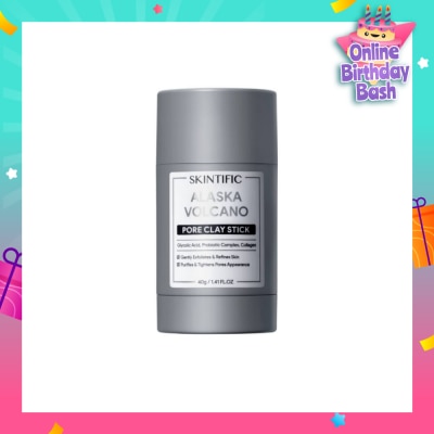 SKINTIFIC Alaska Volcano Pore Clay Stick (To Gently Exfoliates & Refines Skin, Purifies & Tightens Pores Appearance) 40g