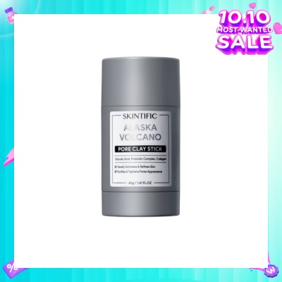 SKINTIFIC Alaska Volcano Pore Clay Stick (To Gently Exfoliates & Refines Skin, Purifies & Tightens Pores Appearance) 40g