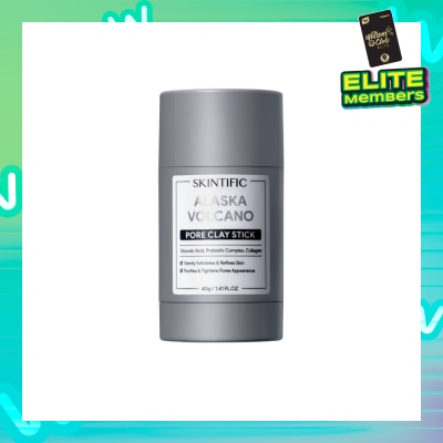 SKINTIFIC Alaska Volcano Pore Clay Stick (To Gently Exfoliates & Refines Skin, Purifies & Tightens Pores Appearance) 40g