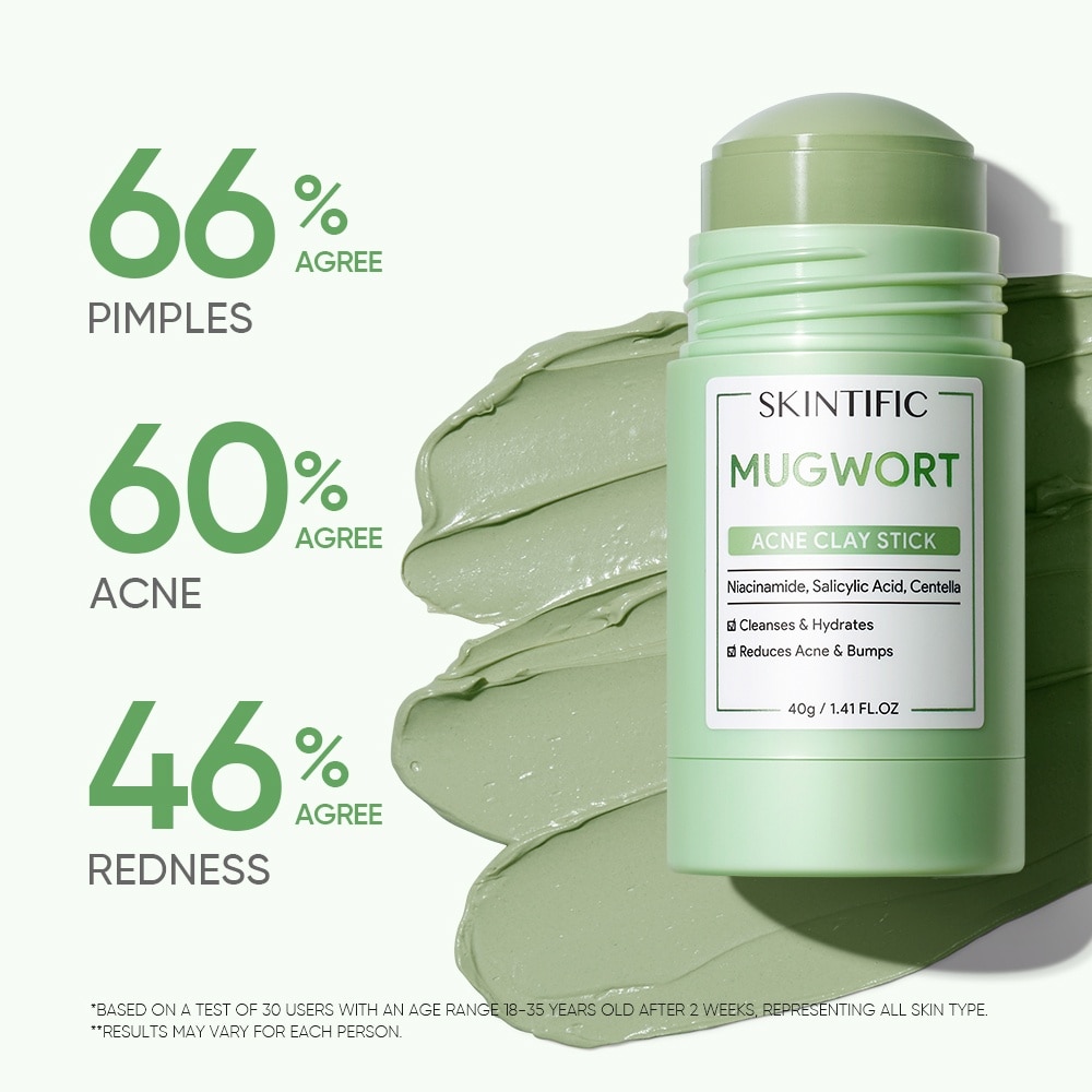 Mugwort Acne Clay Stick (To Cleanses, Hydrates, Reduce Acne & Bumps) 40g