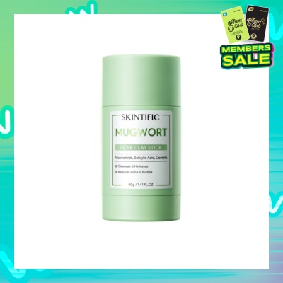 SKINTIFIC Mugwort Acne Clay Stick (To Cleanses, Hydrates, Reduce Acne & Bumps) 40g