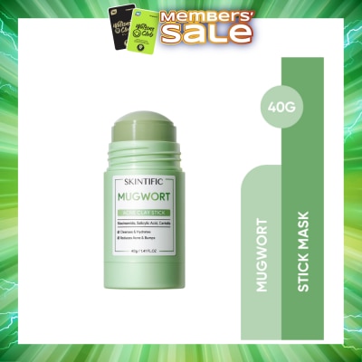 SKINTIFIC - Mugwort Acne Clay Stick (To Cleanses, Hydrates, Reduce Acne & Bumps) 40g