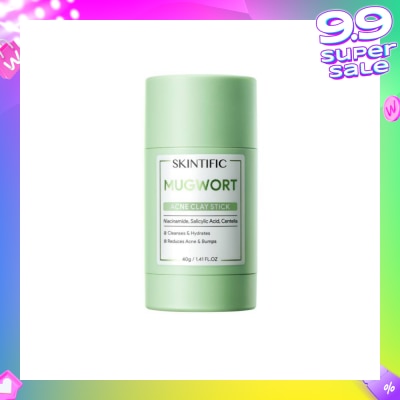 SKINTIFIC Mugwort Acne Clay Stick (To Cleanses, Hydrates, Reduce Acne & Bumps) 40g
