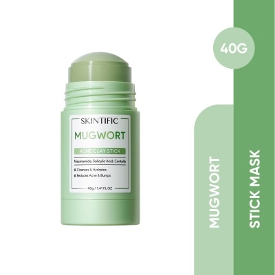 SKINTIFIC - Mugwort Acne Clay Stick (To Cleanses, Hydrates, Reduce Acne & Bumps) 40g