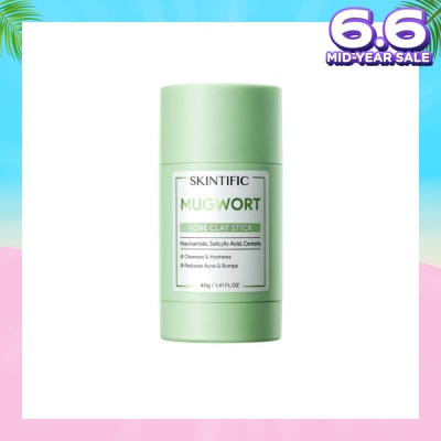 SKINTIFIC Mugwort Acne Clay Stick (To Cleanses, Hydrates, Reduce Acne & Bumps) 40g
