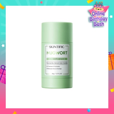 SKINTIFIC Mugwort Acne Clay Stick (To Cleanses, Hydrates, Reduce Acne & Bumps) 40g