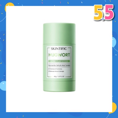 SKINTIFIC Mugwort Acne Clay Stick (To Cleanses, Hydrates, Reduce Acne & Bumps) 40g