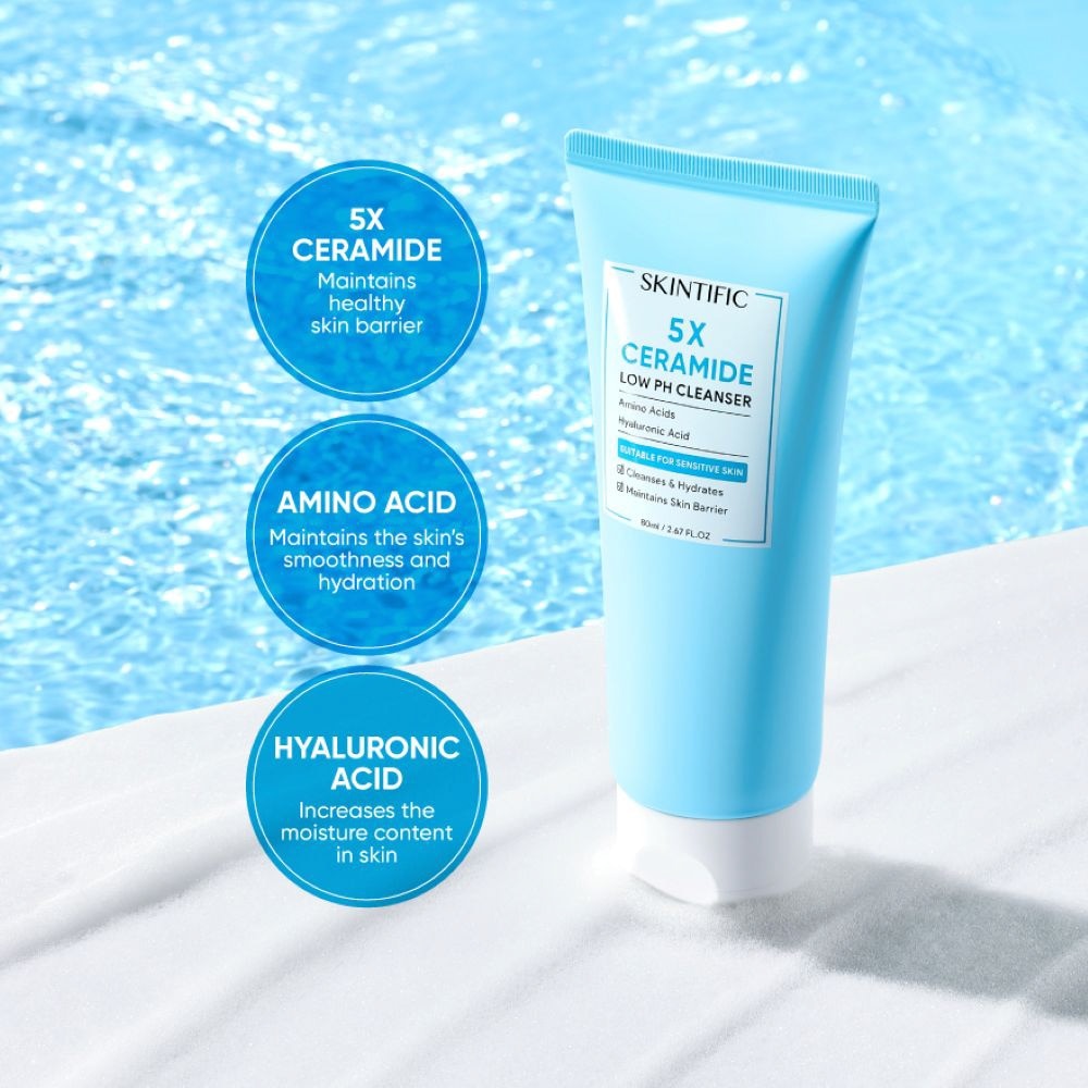 5X Ceramide Low pH Cleanser (Suitable For Sensitive Skin, To Cleanses & Hydrates & Maintains Skin Barrier) 80ml