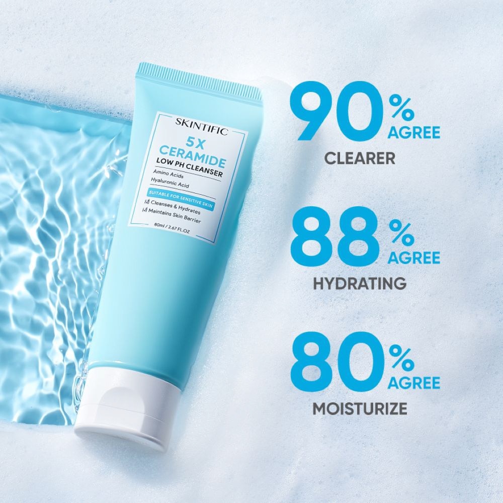 5X Ceramide Low pH Cleanser (Suitable For Sensitive Skin, To Cleanses & Hydrates & Maintains Skin Barrier) 80ml