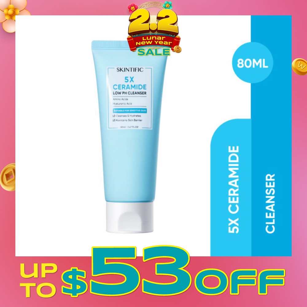 5X Ceramide Low pH Cleanser (Suitable For Sensitive Skin, To Cleanses & Hydrates & Maintains Skin Barrier) 80ml